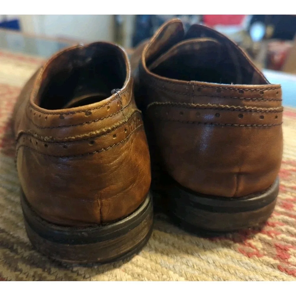 Bed‎ Stu Men's Shoes Size 9.5 Brown Leather Wing Tip Oxfords Comfort Shoes